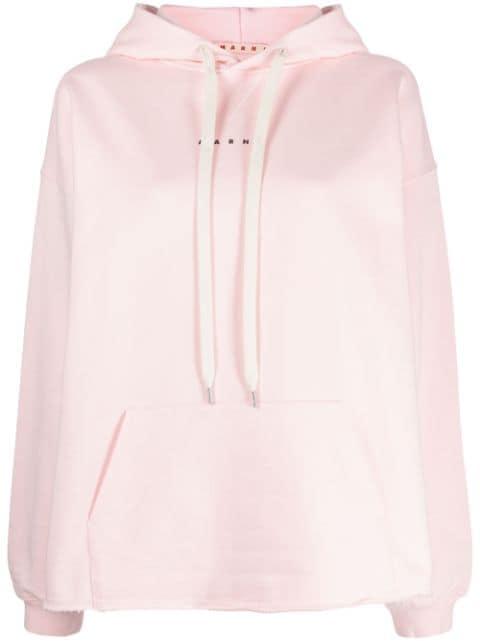 logo-print cotton hoodie by MARNI