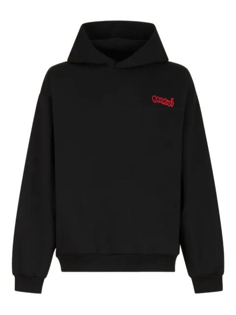 logo-print cotton hoodie by MARNI