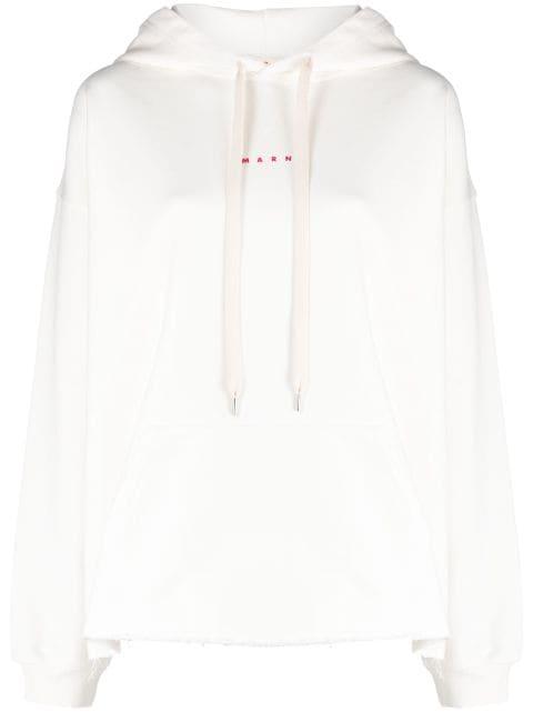 logo-print cotton hoodie by MARNI