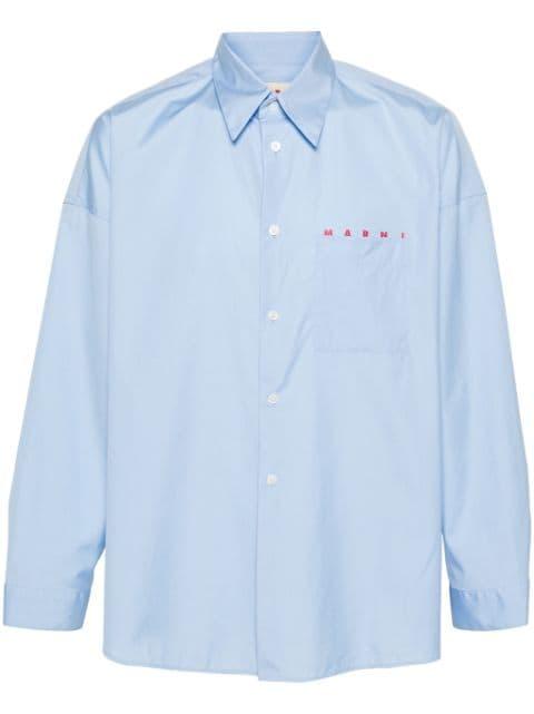 logo-print cotton shirt by MARNI