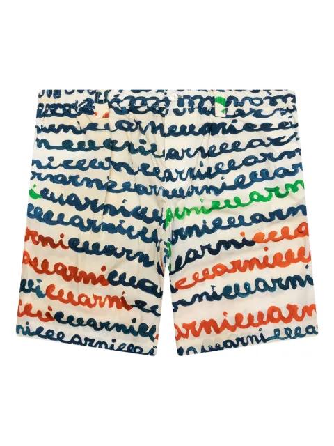 logo-print cotton shorts by MARNI