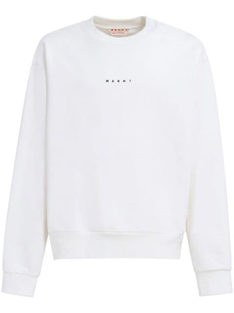 logo-print cotton sweatshirt by MARNI