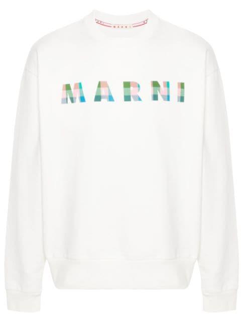 logo-print cotton sweatshirt by MARNI