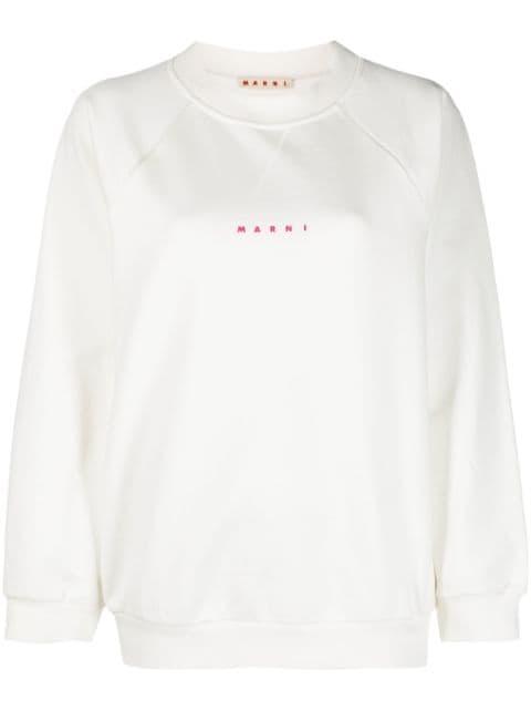 logo-print cotton sweatshirt by MARNI