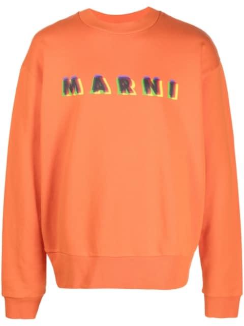 logo-print cotton sweatshirt by MARNI