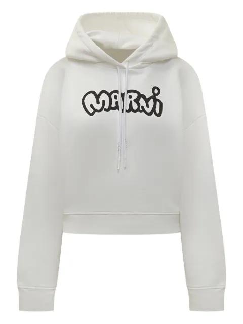 logo-print hoodie by MARNI