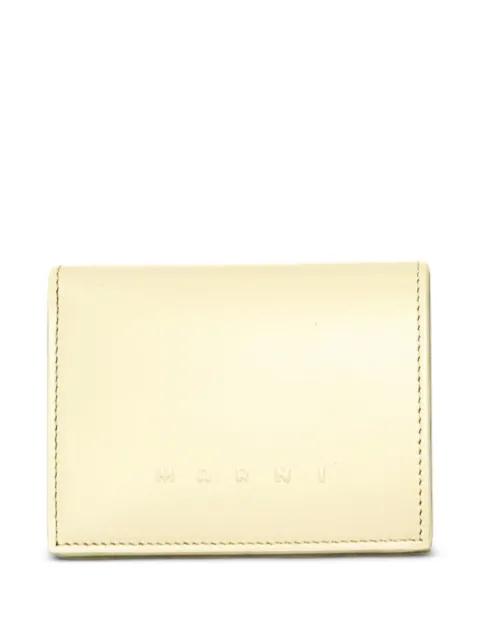 logo-print leather wallet by MARNI