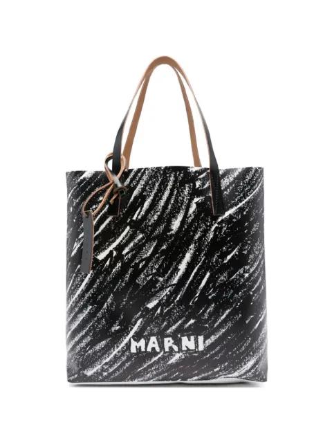 logo-print tote bag by MARNI