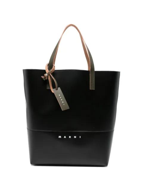 logo-print tote bag by MARNI