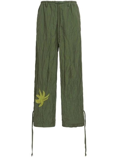 logo-print wide-leg trousers by MARNI