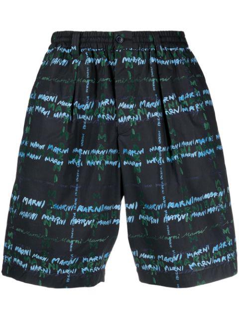 logo printed wide short by MARNI