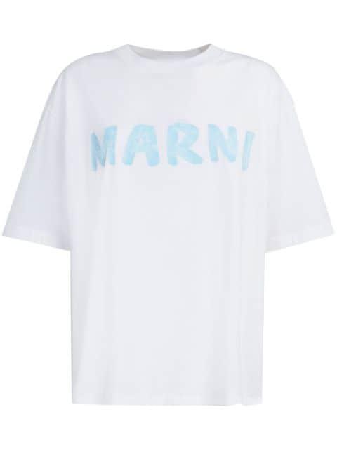 logo-stamp cotton T-shirt by MARNI