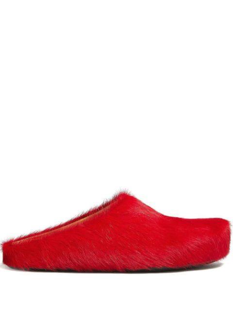 long hair calfskin Fussbett sabots by MARNI