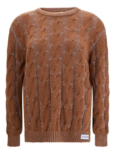 long-sleeved cable-knit sweater by MARNI