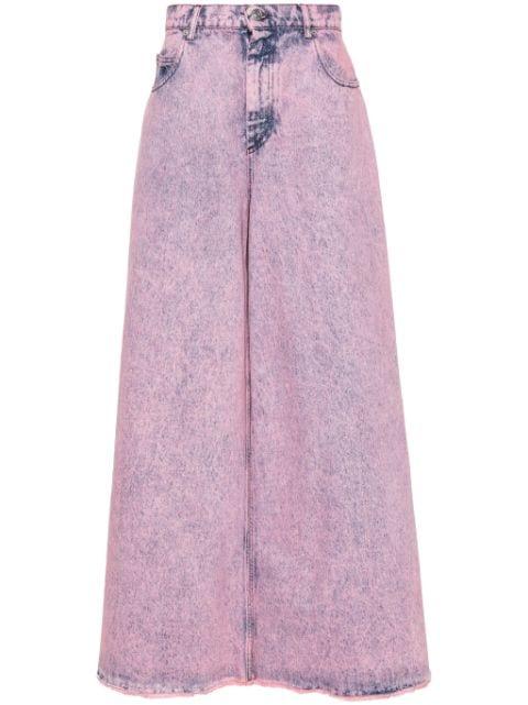 marble-effect wash wide-leg jeans by MARNI