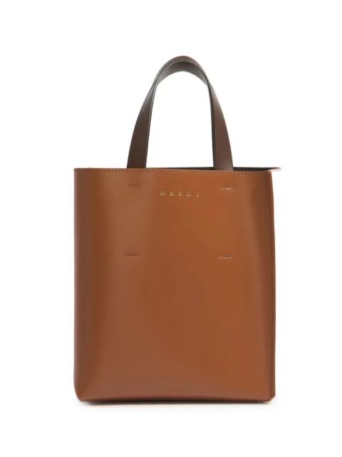 mini Museo colour-block leather tote bag by MARNI