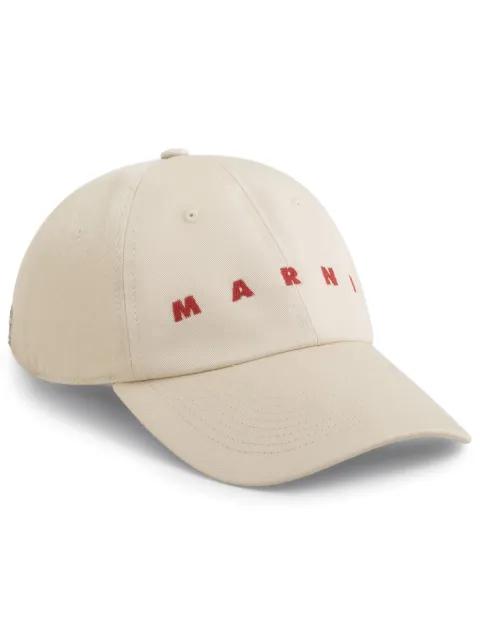 organic gabardine baseball cap with embroidered logo by MARNI