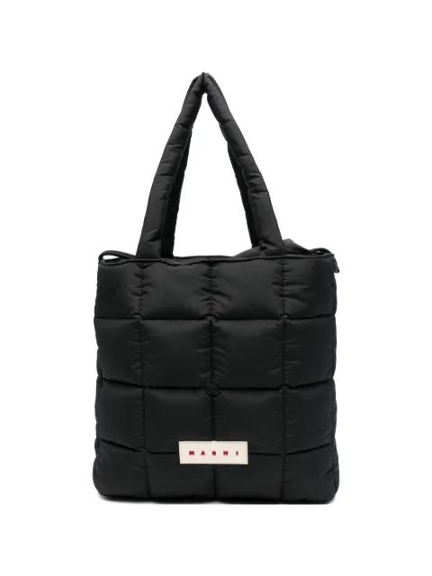 padded logo tote bag by MARNI
