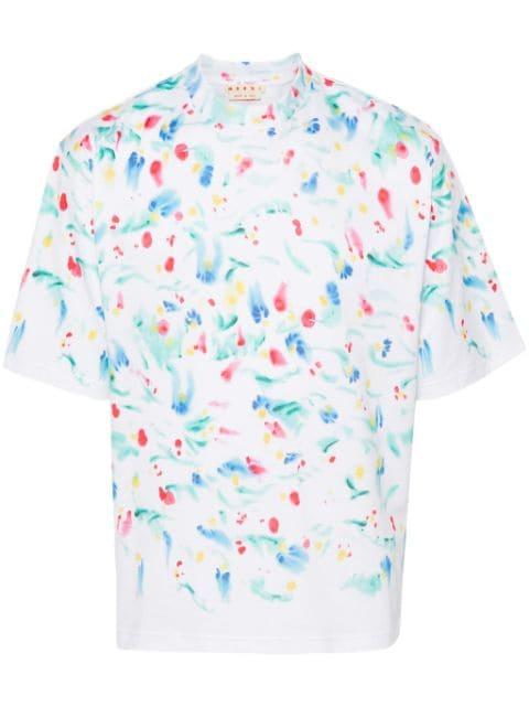 paint-splatter cotton T-shirt by MARNI