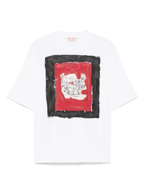 painted baby fawn T-shirt by MARNI