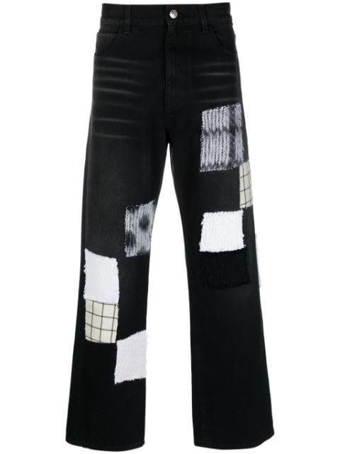 patch-detail straight-leg jeans by MARNI