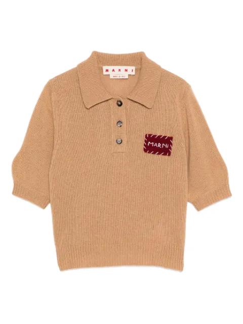 patch-pocket polo-neck top by MARNI
