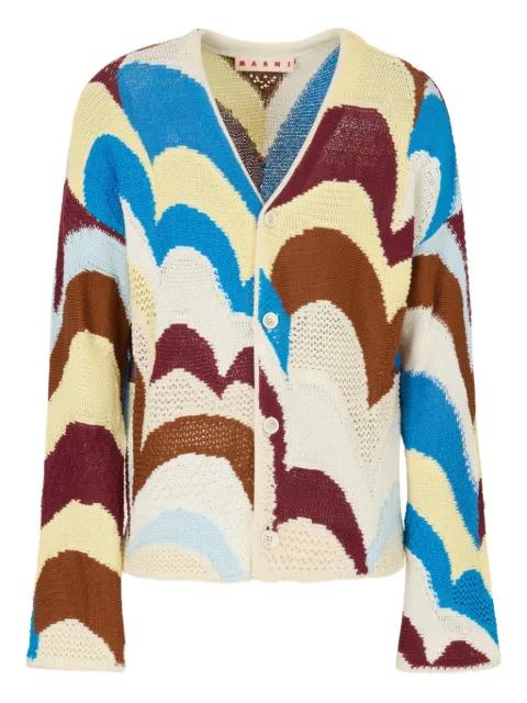 patterned crochet-effect cardigan by MARNI