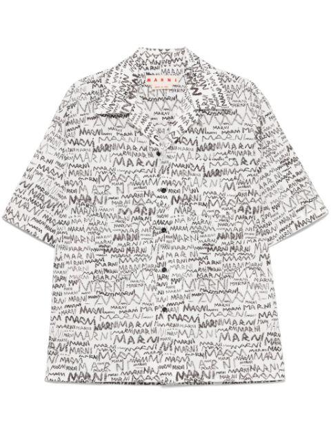 pencil logo-print shirt by MARNI