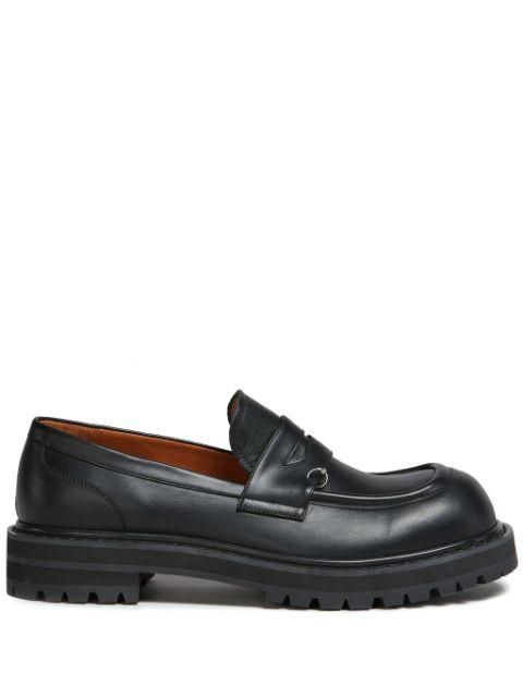 penny-slot leather loafers by MARNI