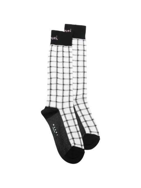 plaid logo socks by MARNI
