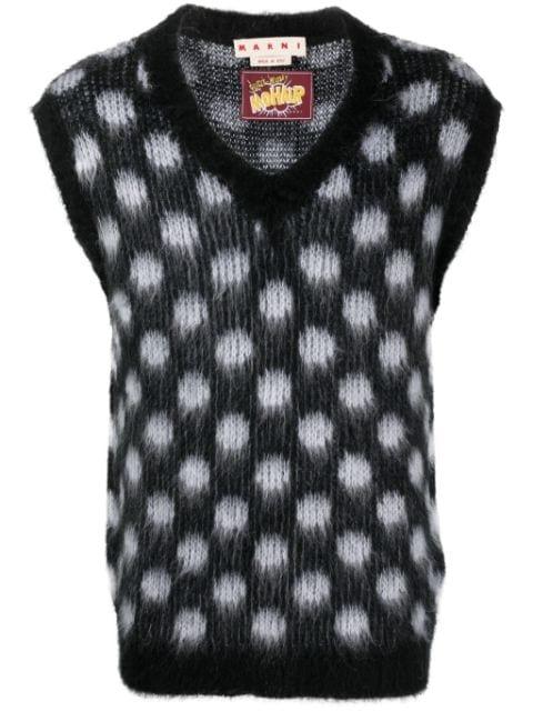 polka-dot brushed-knit vest by MARNI