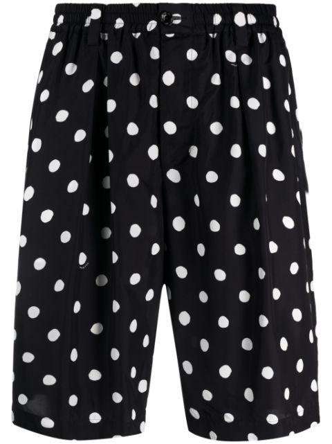 polka dot-print pleated bermuda shorts by MARNI