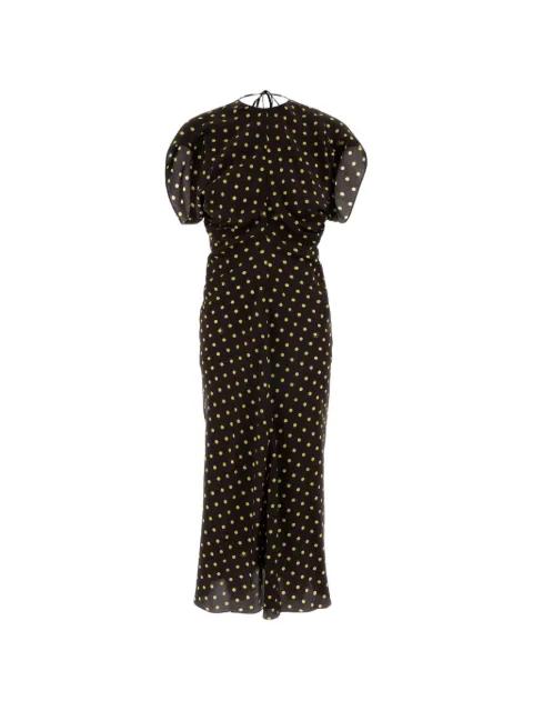 polka-dot ruched midi dress by MARNI