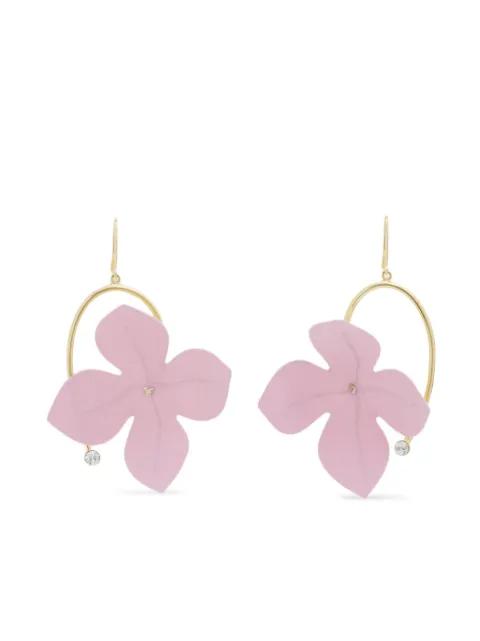 poplin flower hook earrings by MARNI
