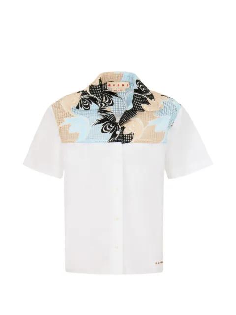 poplin shirt with broderie anglaise yoke by MARNI