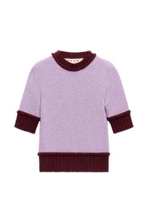 purple wool blend jumper with contrast trims by MARNI