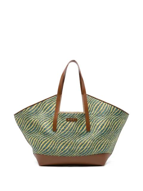 raffia-effect Waves tote bag by MARNI
