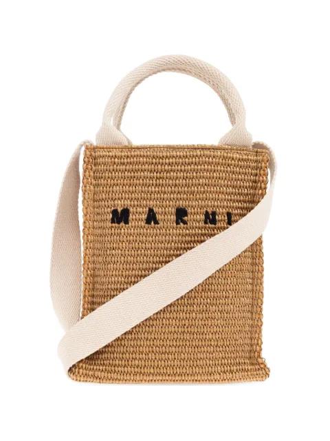 raffia-effect tote mini bag by MARNI