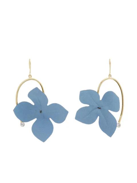 rhinestone-flower pendant earrings by MARNI