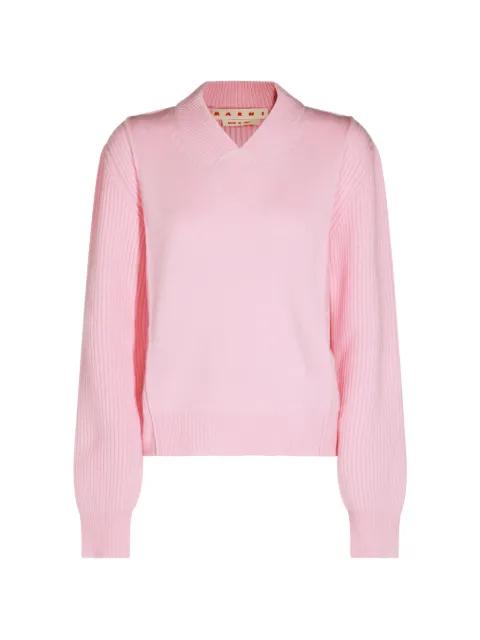 ribbed-knit V-neck sweater by MARNI