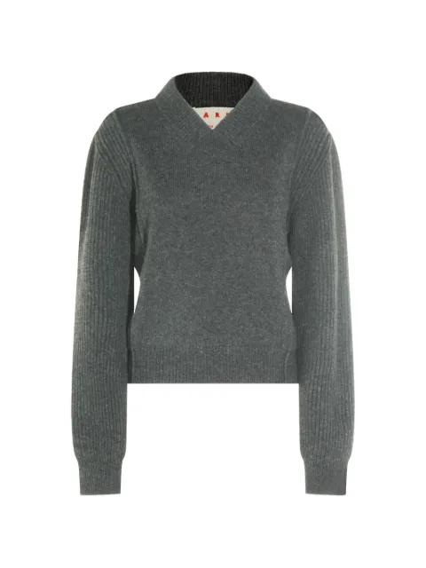 ribbed-knit V-neck sweater by MARNI