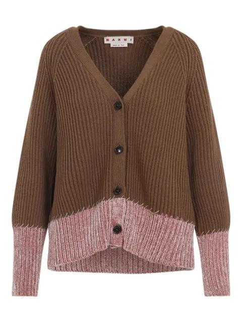 ribbed v-neck cardigan by MARNI