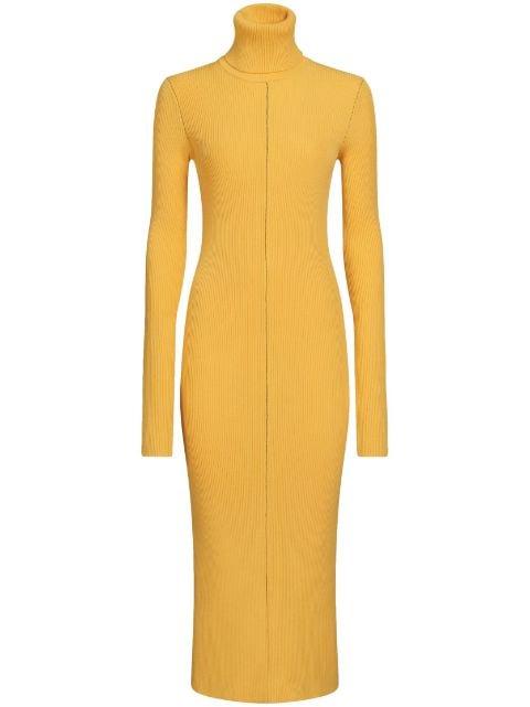 roll neck ribbed midi dress by MARNI