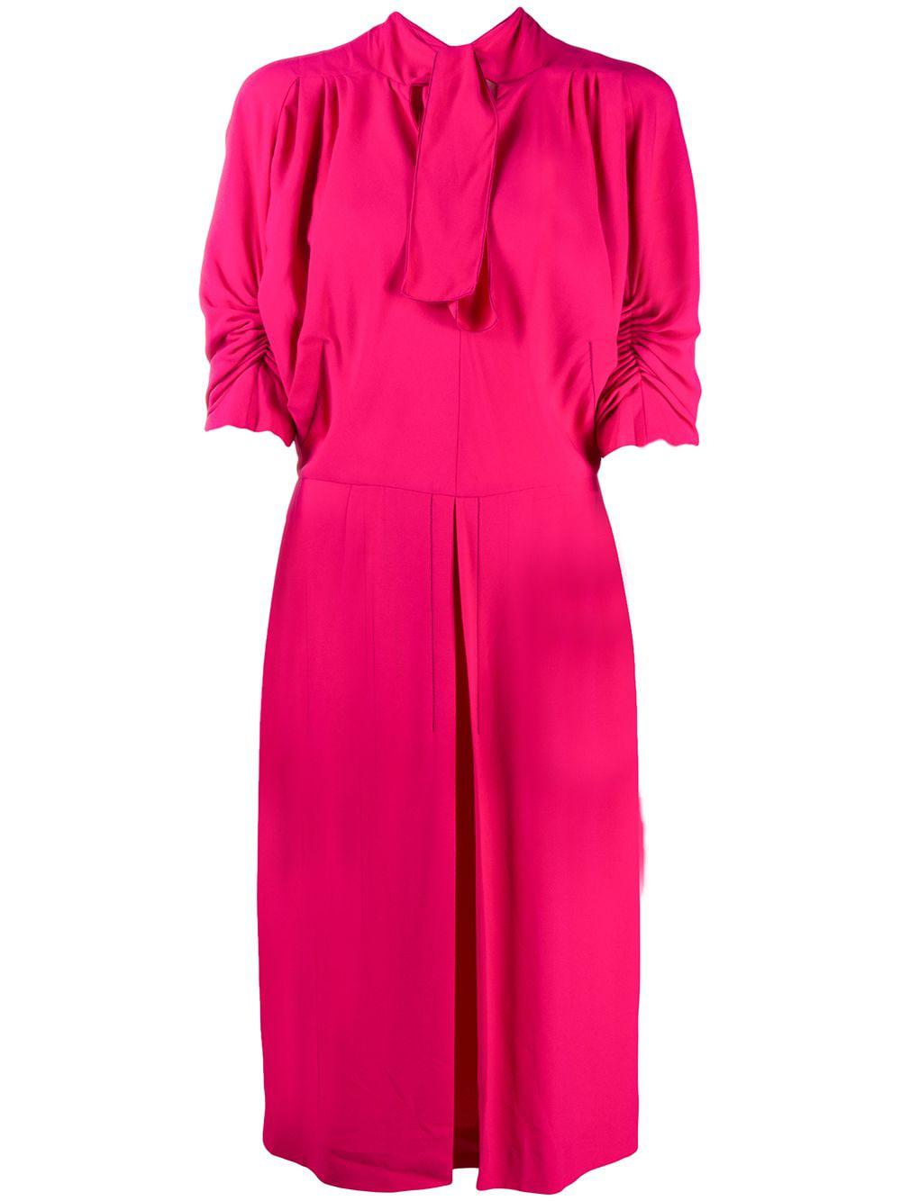 ruched-sleeves tie-neck day dress by MARNI