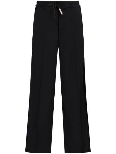 satin-stripe trim trousers by MARNI