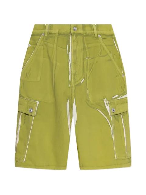 screen-printed denim cargo shorts by MARNI