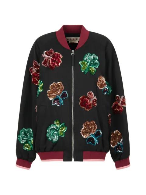 sequin flower bomber jacket by MARNI