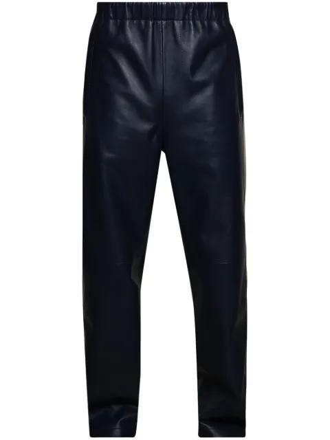 side-stripe leather trousers by MARNI