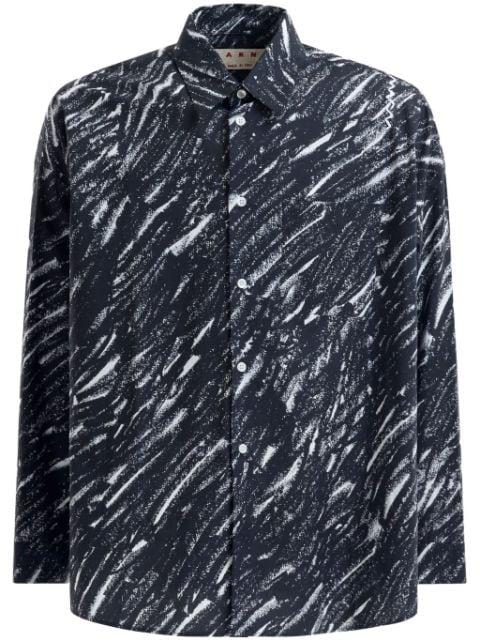 sketch-style print shirt by MARNI