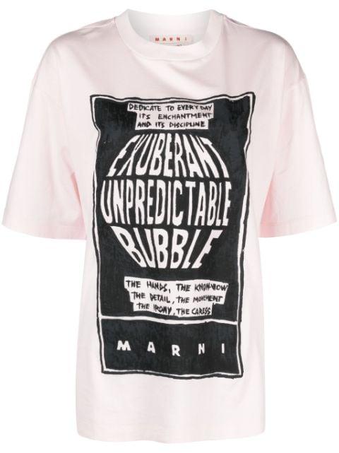 slogan-print cotton T-shirt by MARNI